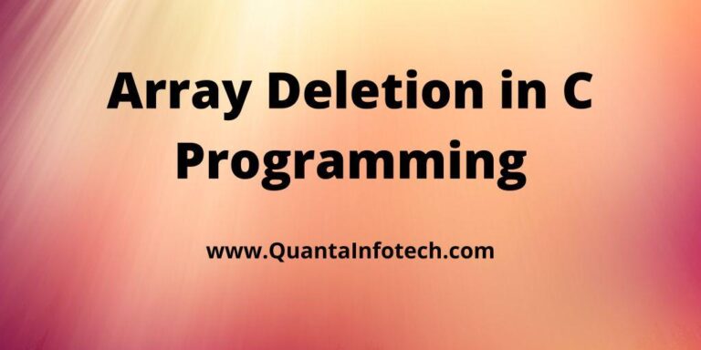 Array Deletion in C Programming