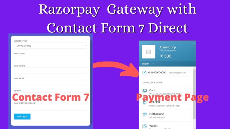 Integrate Razorpay with Contact Form 7 Code