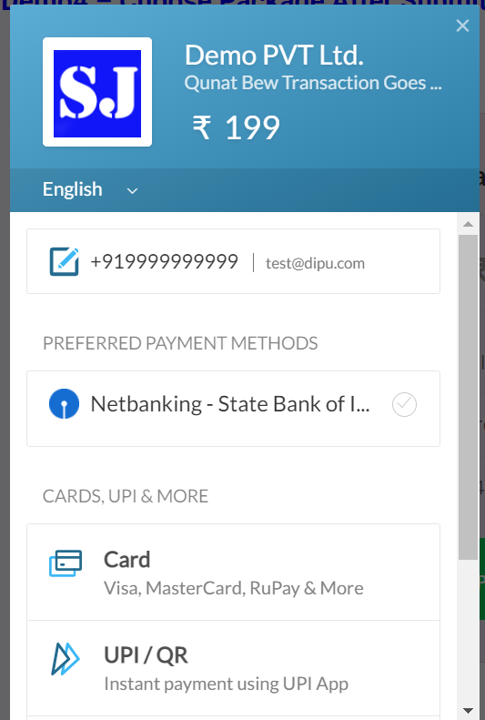 Integrate Razorpay with Contact Form 7 Code
