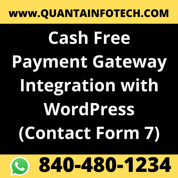 Cash Free Payment Gateway Integration with WordPress (Contact Form 7)