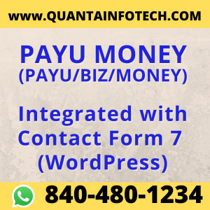 PayU Money Integrated with Contact Form 7