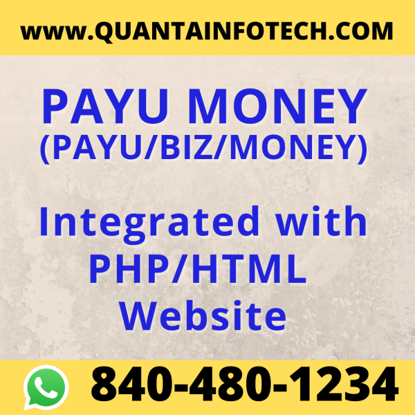 PayU Money(PayU/Biz/Money) Integration with PHP