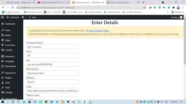 Razorpay Contact Form 7 WordPress Plugin