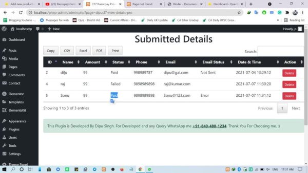 Razorpay Contact Form 7 WordPress Plugin