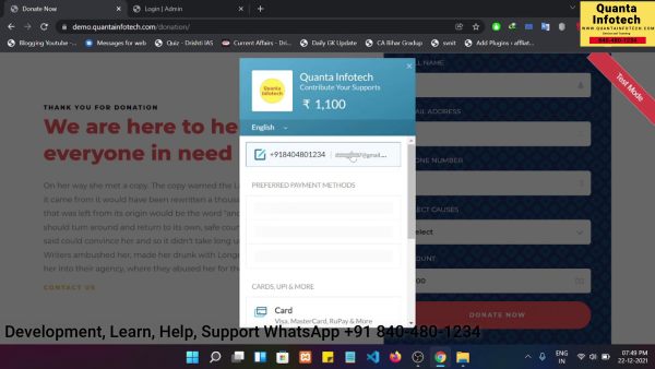 Donation Management System with Razorpay, PHP, MySql